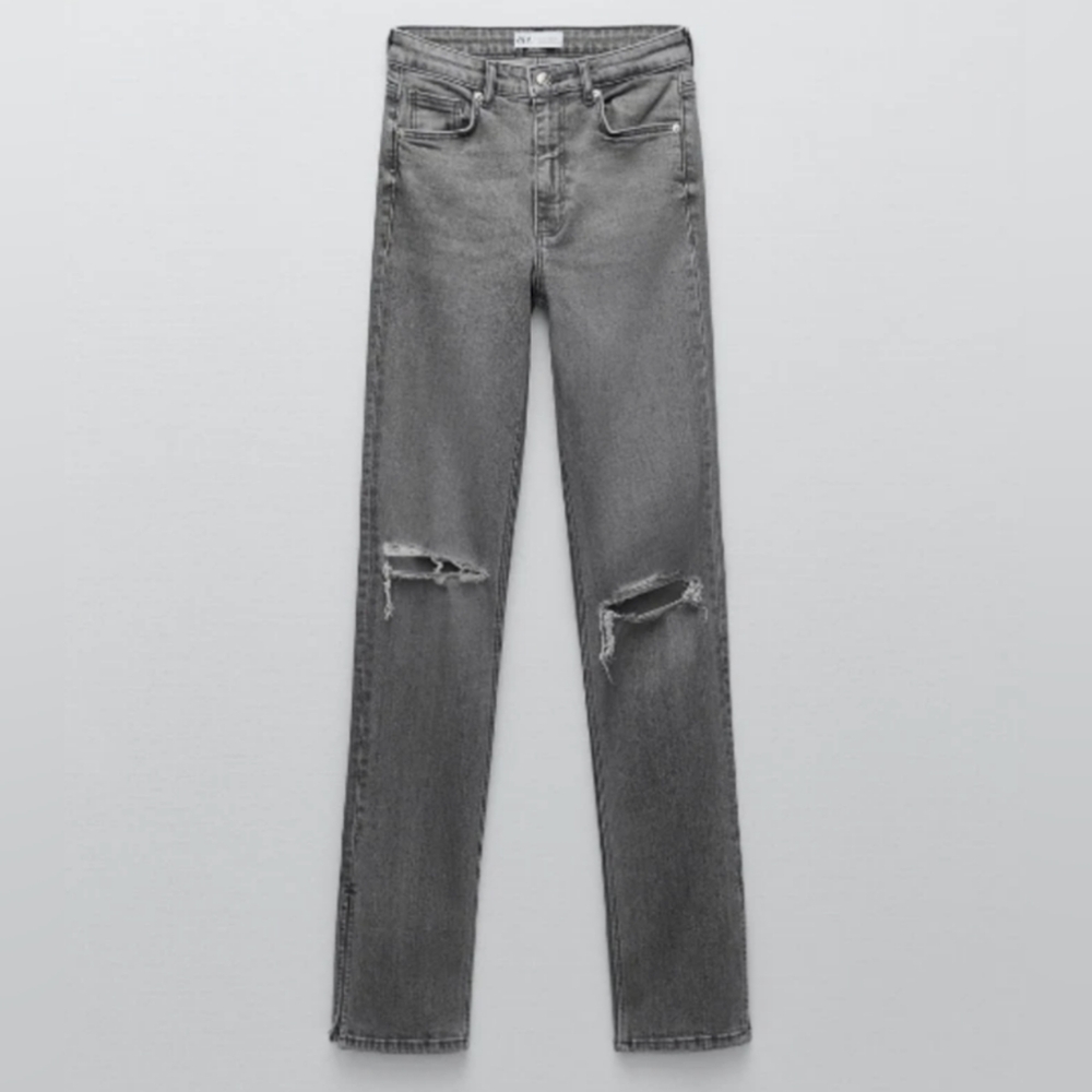 New Without Tags Zara Size 10 High Waisted Jeans With Side Vents At Hem